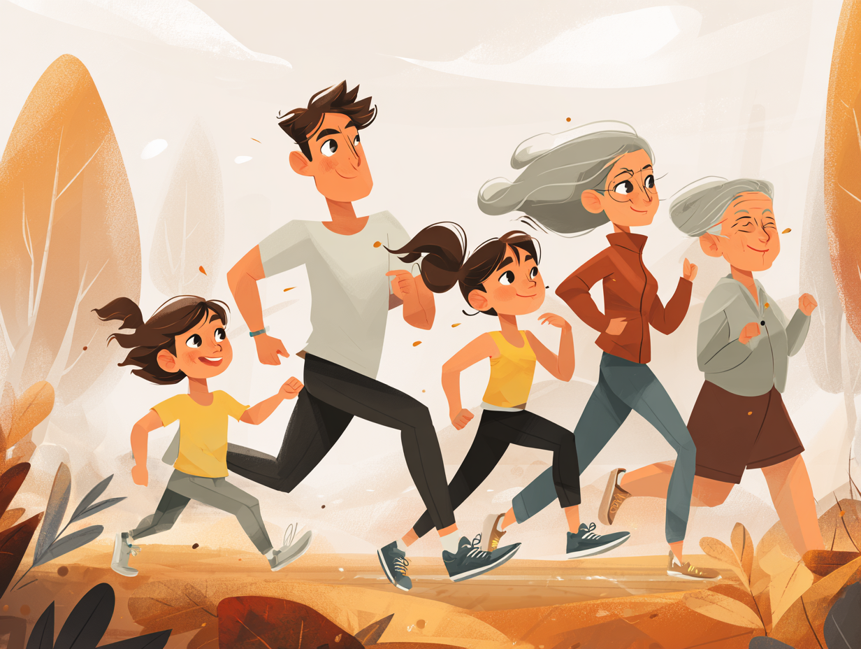 Grupo de personas practicando deporte cooperativo